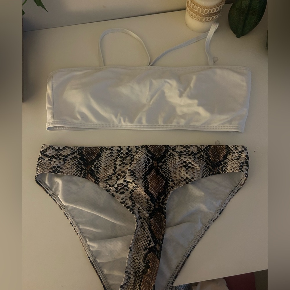 snake print bikini